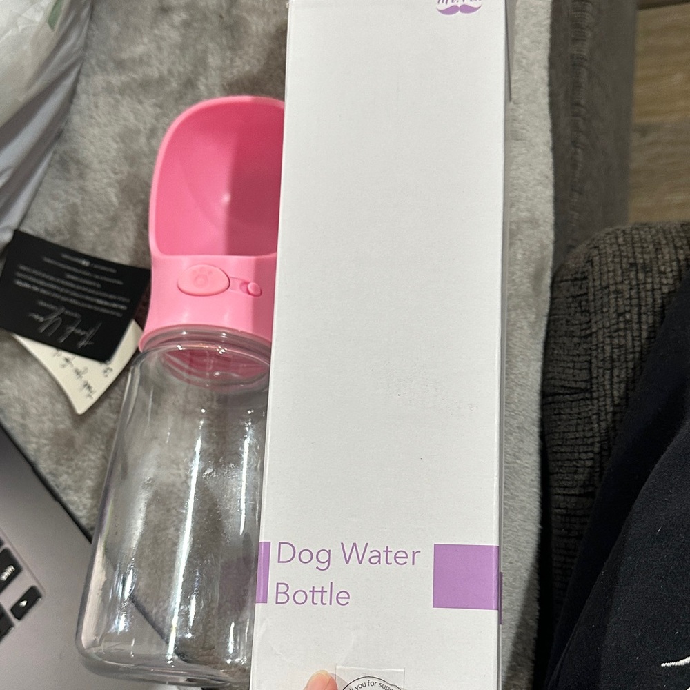 Pink dog water bottle